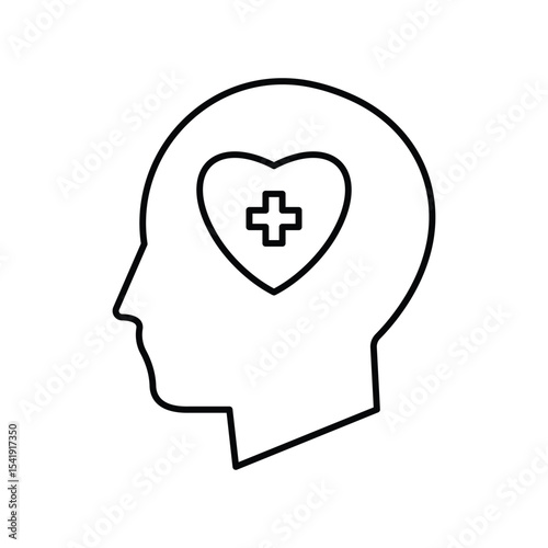 Mental Health thinline icon , vector, pixel perfect, illustrator file 
