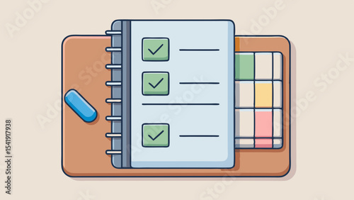 Task List Organized Layout with Planning System and a Colorful Palette on a Light Background Work Schedule Vector and
