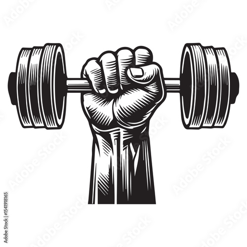 One hand Lifting Weights clipart, funny Gym silhouette, exercise work out illustration, bodybuilder design sublimation
