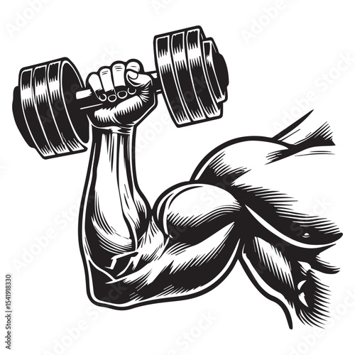 One hand Lifting Weights clipart, funny Gym silhouette, exercise work out illustration, bodybuilder design sublimation
