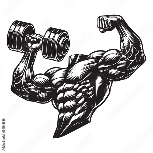 bodybuilder Lifting Weights clipart, funny Gym silhouette, exercise work out illustration, bodybuilder design sublimation