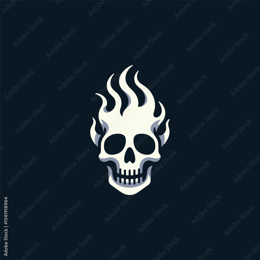 Obraz premium Skull burning logo