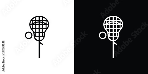 Lacrosse stick ball icon. Graphic Design vector icon. Ui Ux Icons