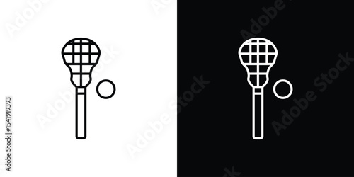 Lacrosse stick ball icon. Graphic Design vector icon. Ui Ux Icons