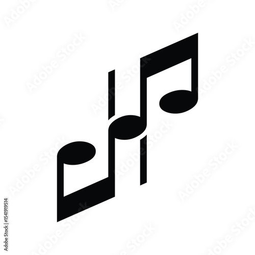 Musical Note Symphony: This abstract illustration showcases the artistic harmony of musical notes in a minimalist symphony of sound. A timeless embodiment of music and melody.
