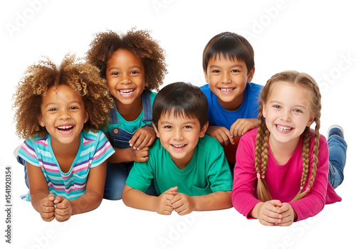 group of children with thumbs up