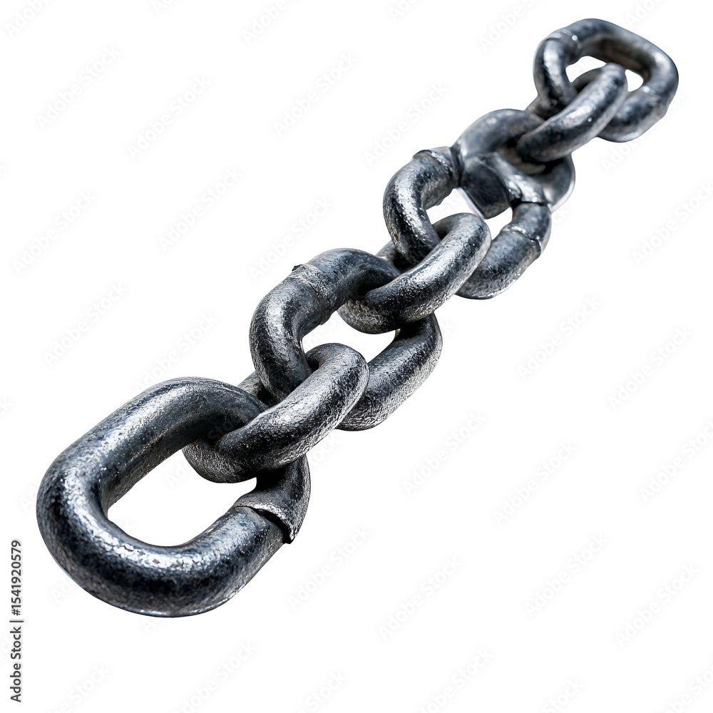 Fototapeta premium Strong Metal Chain Links Intertwined Black Background,