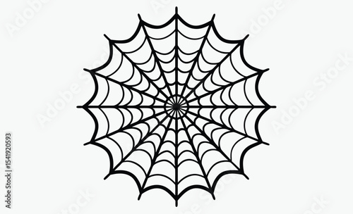 Spider web outline, decorative web drawing, coloring page vector, decorative spider web outline coloring book page line art drawing 