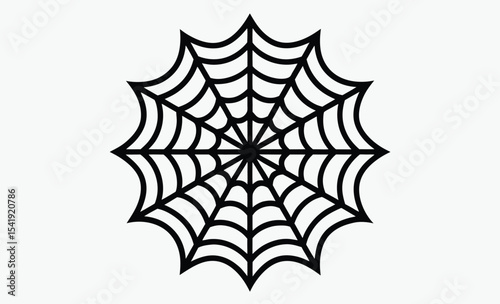 Spider web outline, decorative web drawing, coloring page vector, decorative spider web outline coloring book page line art drawing 