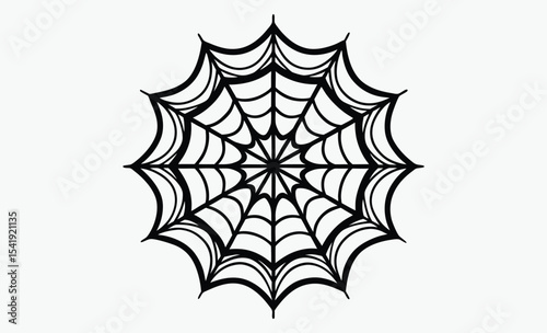 Spider web outline, decorative web drawing, coloring page vector, decorative spider web outline coloring book page line art drawing 