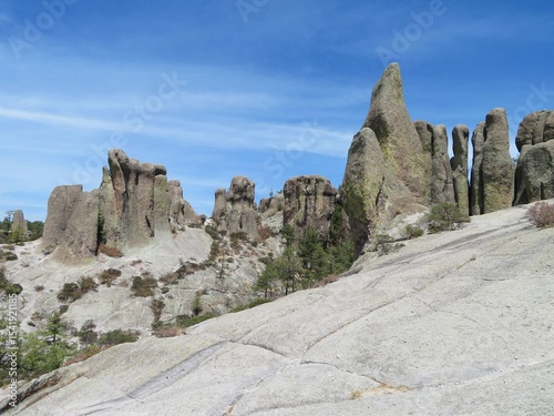 picturesque Valle de los Monjes - valley of the monks with rocks, mountains in Creel, Chihuahua, Mexico