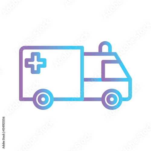 Ambulance Color gradient illustration vector icon which can easily modify or edit 