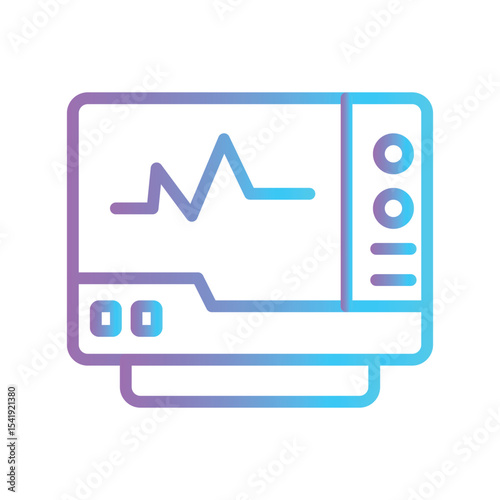 Cardiogram Color gradient illustration vector icon which can easily modify or edit 
