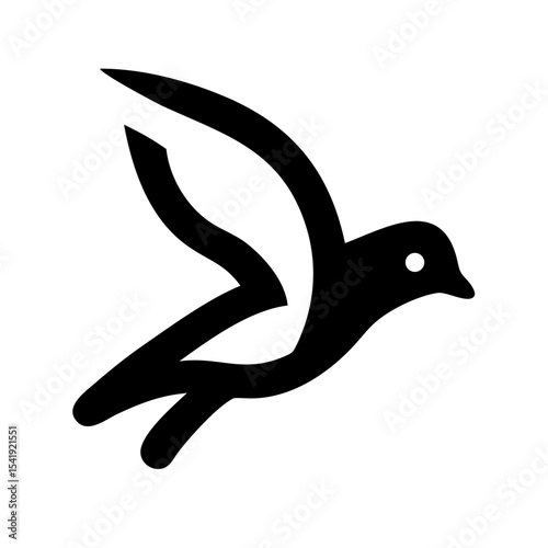 Bird Icon in Flight Representing Freedom and Nature for Graphic Design, Logo Creation, Website Use, and Branding Projects  