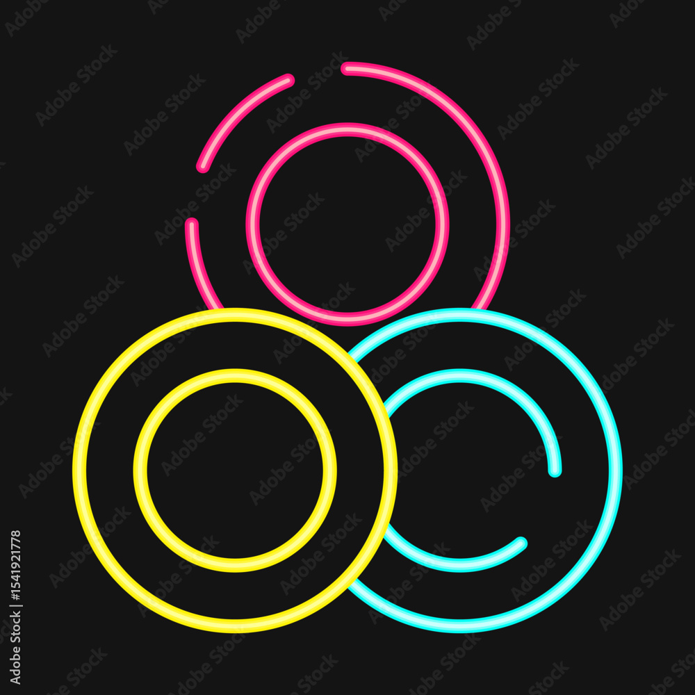 Obraz premium Icon token. Crypto currency elements. Icon in neon style.