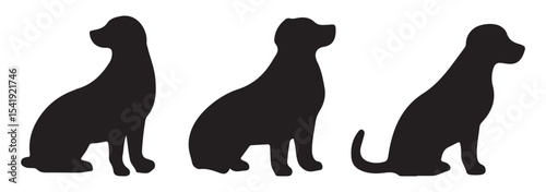 set of dog silhouettes. dog silhouettes.