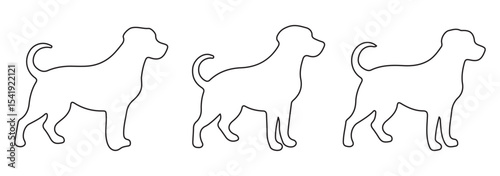 dog silhouette with outline stroke.