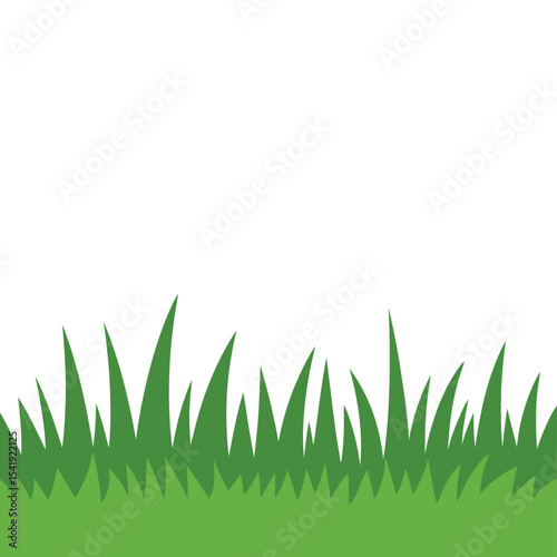 Simple green grass border illustration
