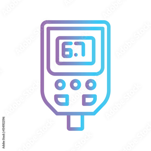 Glucometer Color gradient illustration vector icon which can easily modify or edit 

