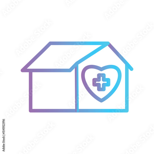 Home Healthcare Color gradient illustration vector icon which can easily modify or edit 
