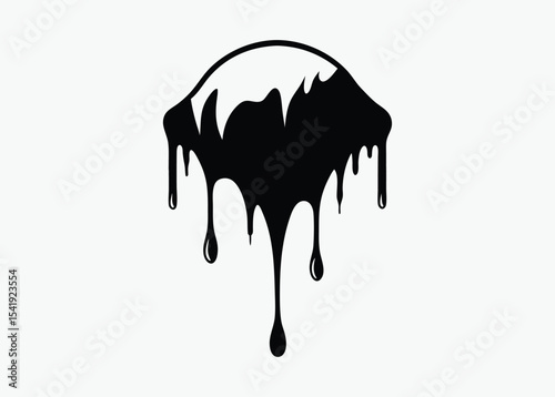 Dripping blood silhouette, liquid drop vector, horror drip pattern, spooky border design, black ink graphic
