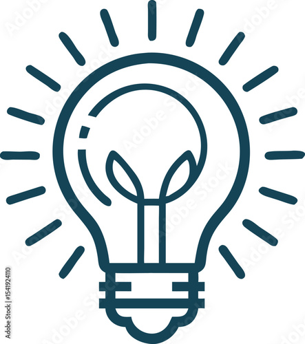 Simple flat vector illustration of a light bulb representing idea and creativity