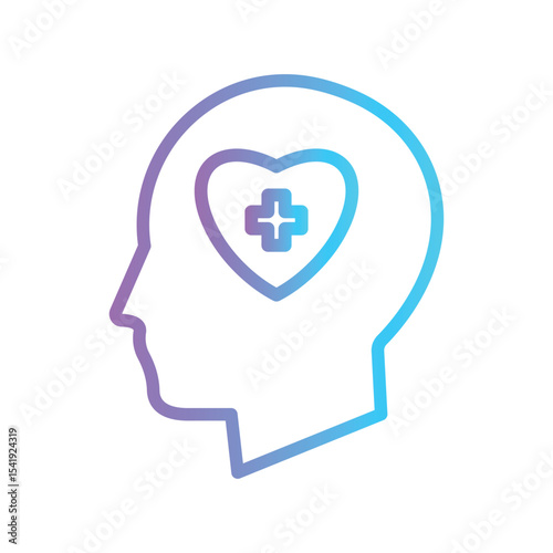 Mental Health Color gradient illustration vector icon which can easily modify or edit 
