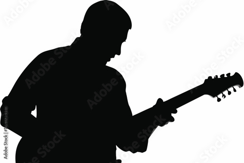 Guitarist Playing Silhouette