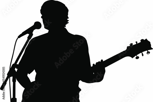 Guitarist Playing Silhouette
