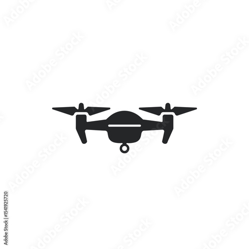 Drone silhouette, for recreational or commercial use, with space for copy