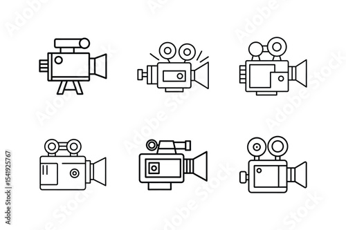 video camera line art vector illustration