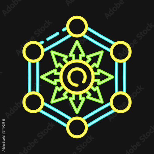 Icon defi. Crypto currency elements. Icon in neon style.