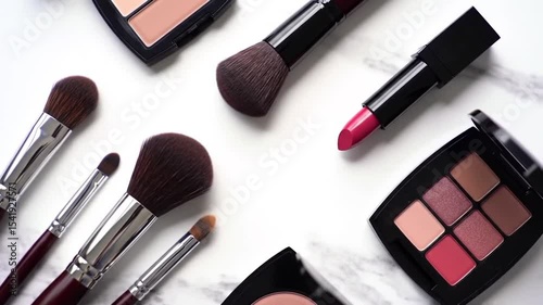 make up brushes and powder