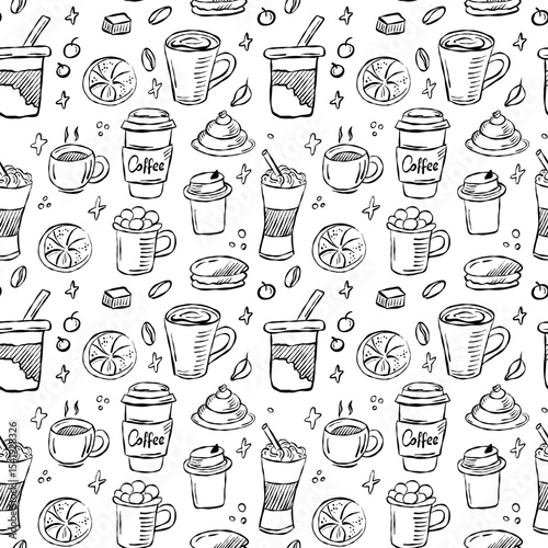 A Pattern Featuring Delicious Beverages and Desserts, Perfect for Any Celebration