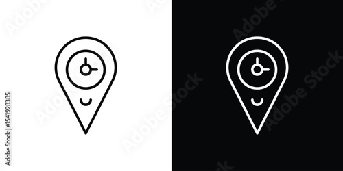 Real time location icon. Graphic Design vector icon. Ui Ux Icons