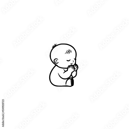 Baby Holding Cheek Icon 