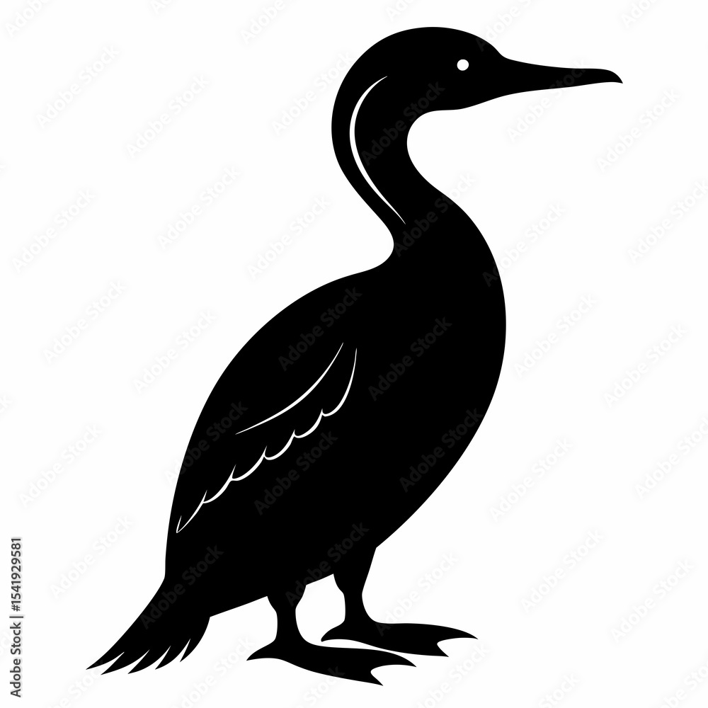Fototapeta premium Modern Cormorant Silhouette Graphic