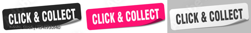 click & collect sticker. click & collect sticker set on white background
