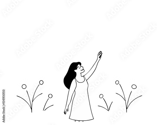 Sun-Safe Woman - UV Protection Vector Illustration (Applying Sunscreen, Wearing Hat & Sunglasses) - Skin Care & Health Awareness