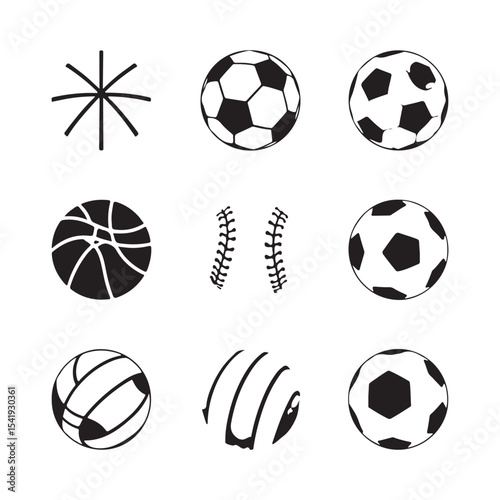 Sports balls vector set. Cartoon ball icons. vector also available on with white background.