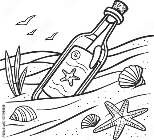Vector illustration of a wine bottle and glass, perfect for celebrating holidays or a menu design