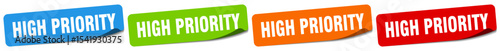 high priority sticker. high priority sticker set on white background