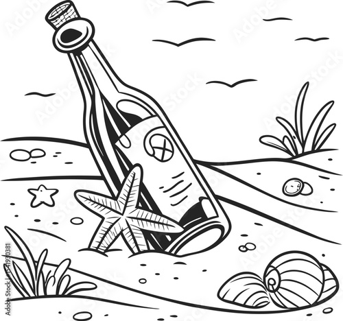 Elegant wine and champagne bottle with glass vector illustration for celebration party design