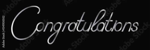 Congratulations handwritten text, vector congrats typographic sign.