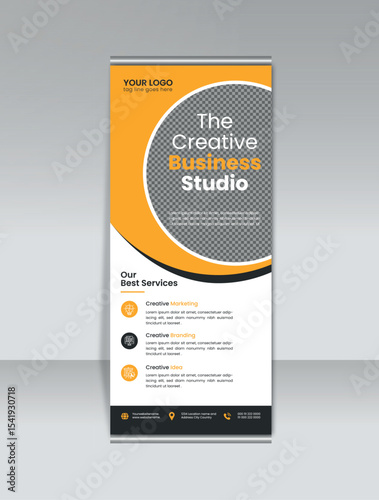 Corporate Roll-Up Banner Template with Modern Elements