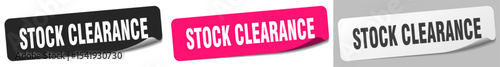 stock clearance sticker. stock clearance sticker set on white background