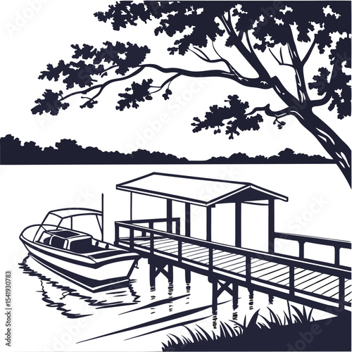 A picturesque wooden house on the river offers stunning views of the surrounding nature, from a snowy winter landscape to a vibrant summer sky