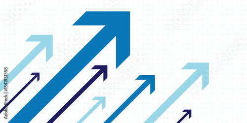 Up arrows inclined graph paper growth rate development background