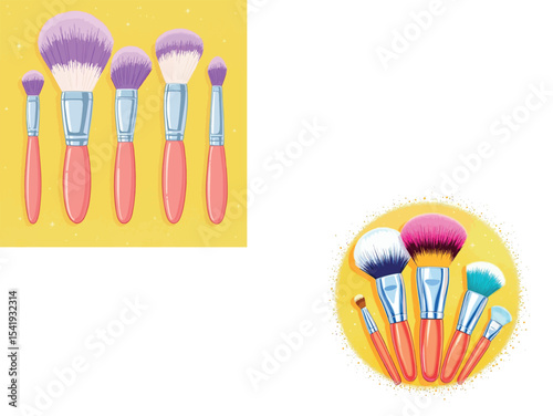 Vsai set of makeup brushes for applying foundation, blush, and eyeshadow