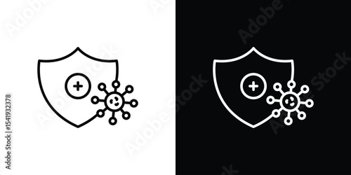 Shield virus icon. Graphic Design vector icon. Ui Ux Icons